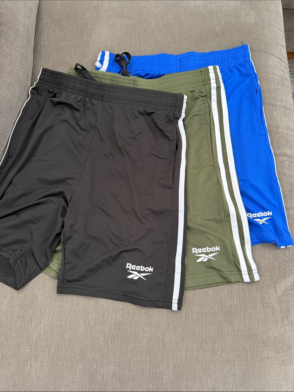 Reebok Kids Athletic Shorts - Black, Olive, Blue size large 12-14